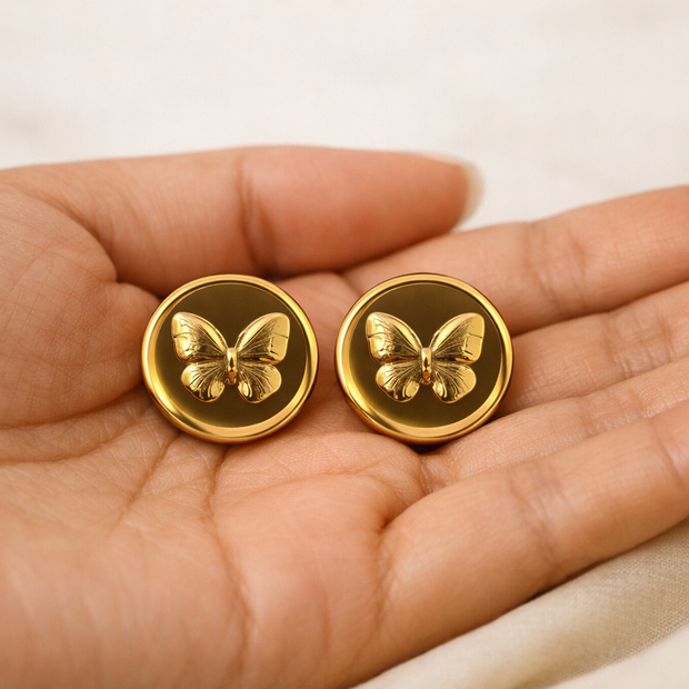 Butterfly Coin Style Studs