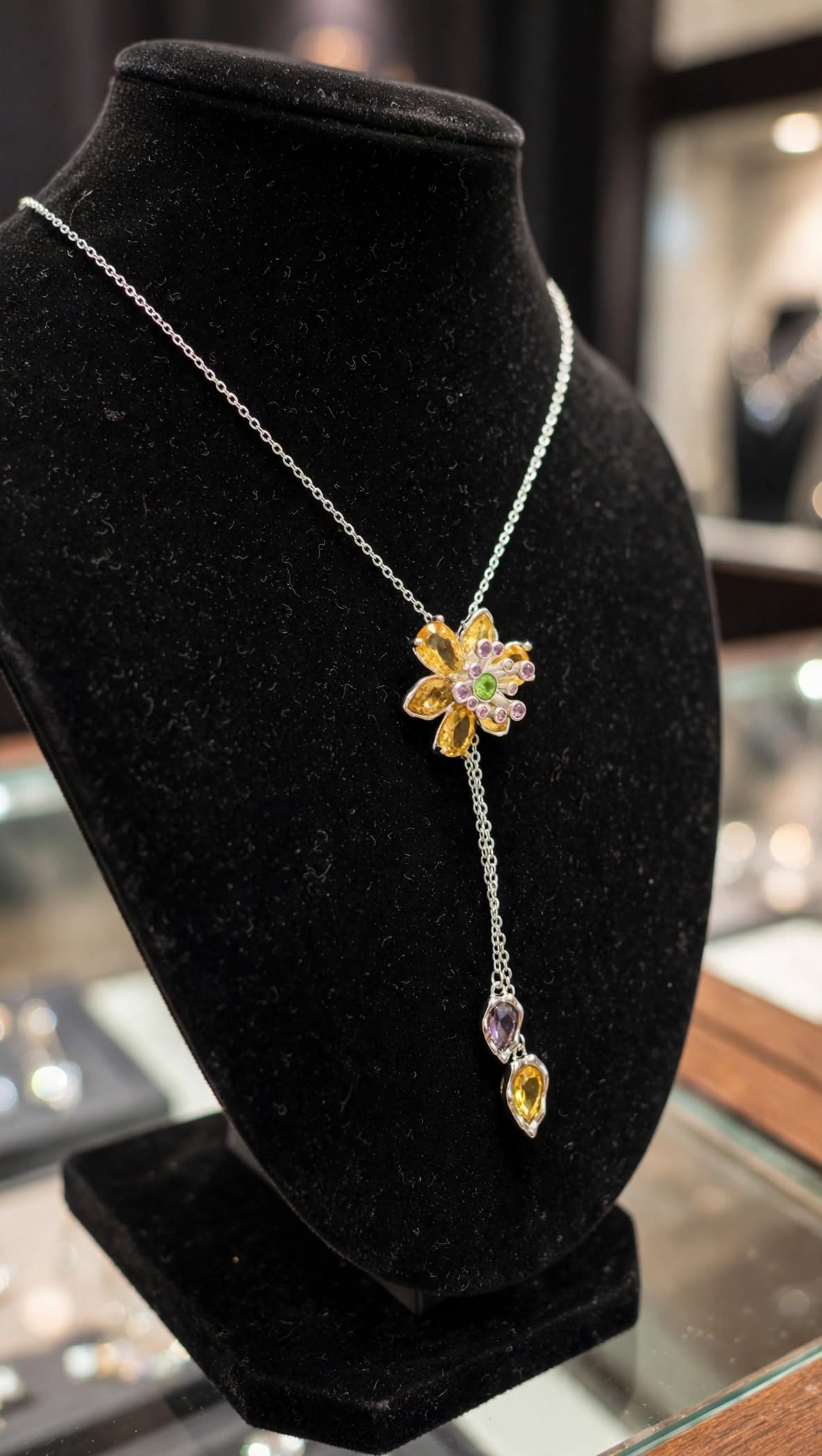 Zevrra Luminary Floral Drop Chain