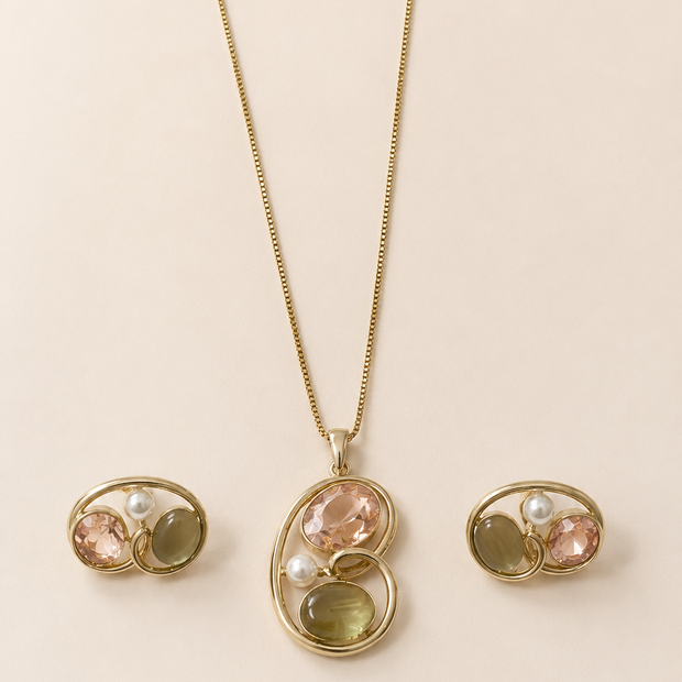 Zevrra Celestia Glow Pendant and Ear rings  Set