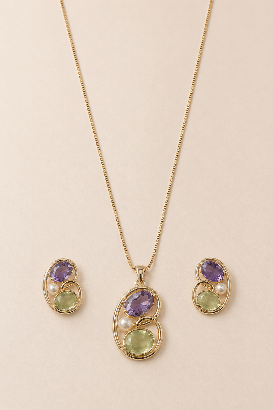 Zevrra Celestia Glow Pendant and Ear rings  Set