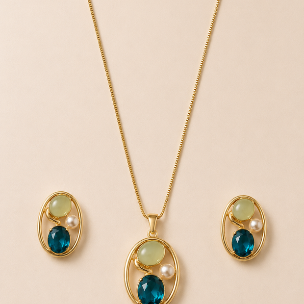 Zevrra Celestia Glow Pendant and Ear rings  Set