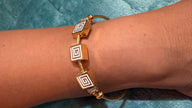 Elysian Greek Key Gold Bangle