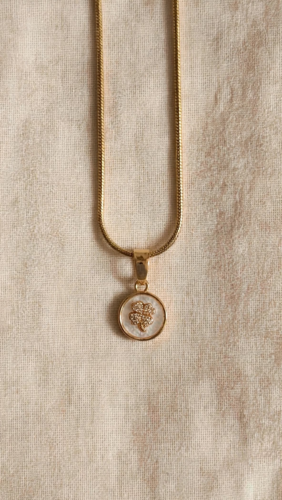 Celestial Four-Leaf Clover Coin Necklace