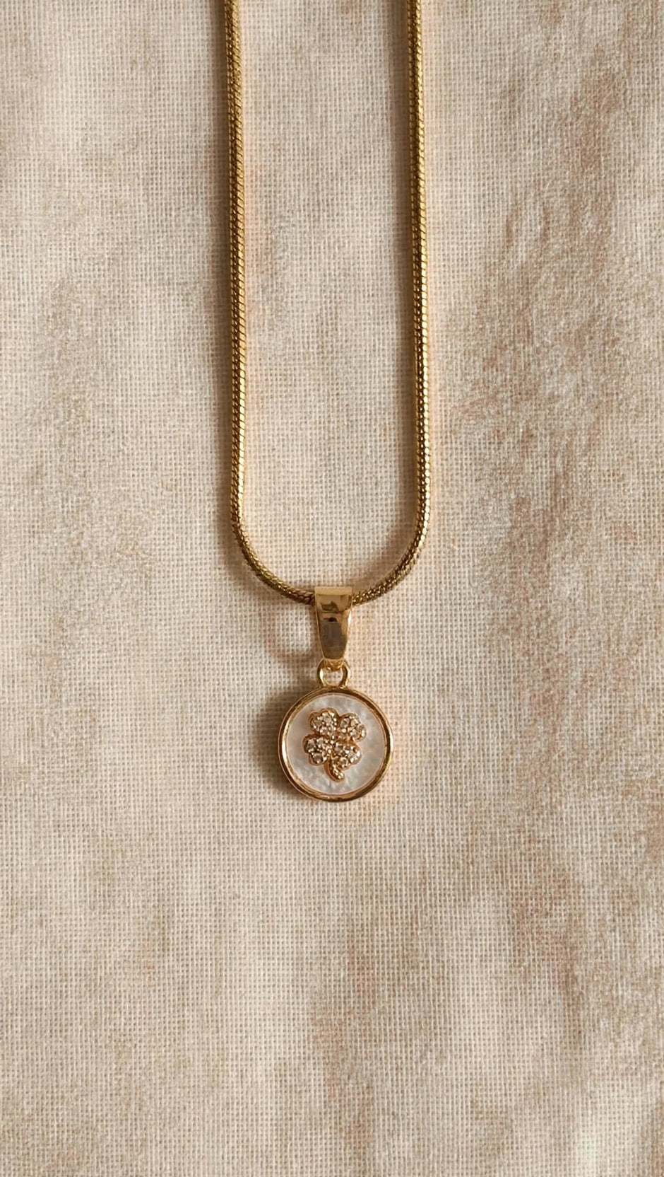 Celestial Four-Leaf Clover Coin Necklace