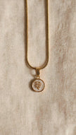Celestial Four-Leaf Clover Coin Necklace