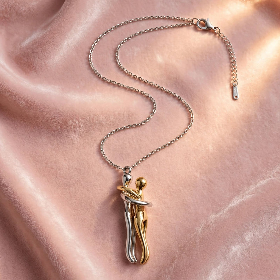 Living Couple Hug Pendant Necklace
