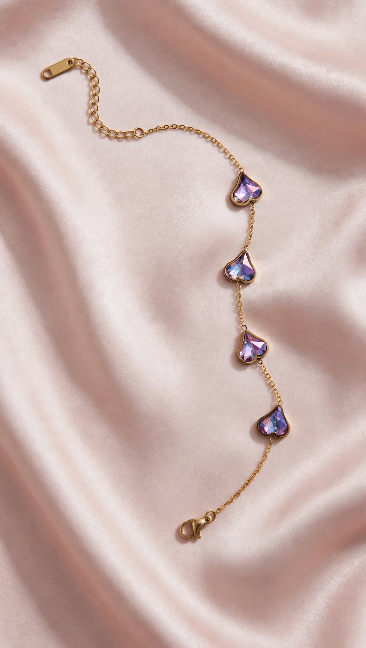 Ocean Aura Heart Link Bracelet
