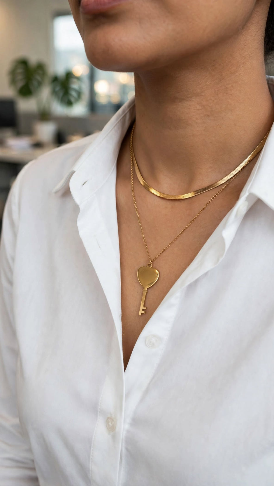 Key to My Heart Layered Pendant Necklace