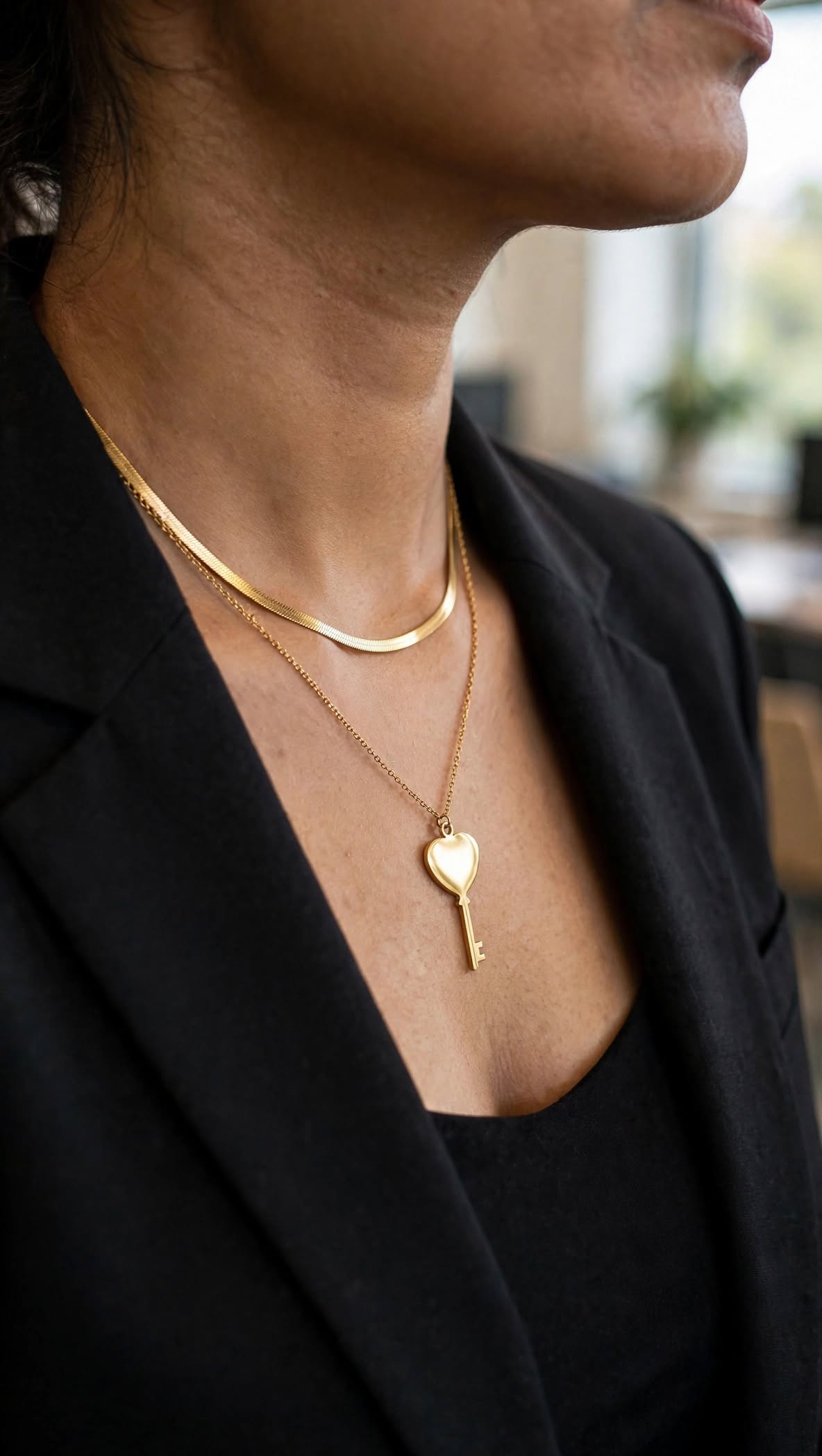 Key to My Heart Layered Pendant Necklace
