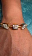 Elysian Greek Key Gold Bangle