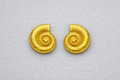 Spiral seashell-shaped golden studs small