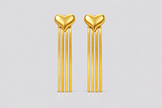 Golden Heart Cascade Earring