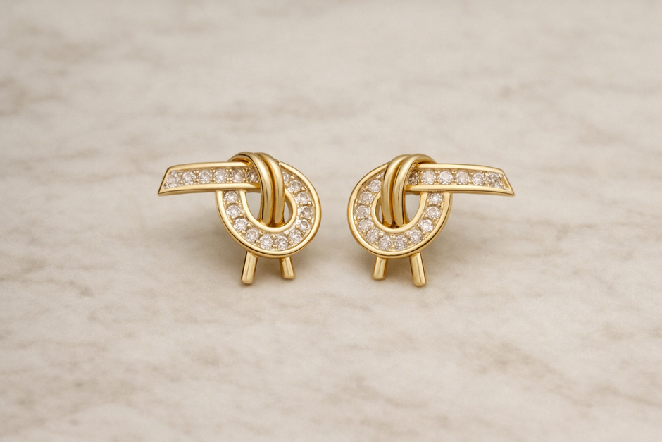Gold Knot Style Studs
