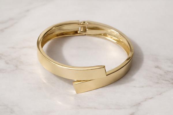 Gold Slim Hinged Bangle Bracelet
