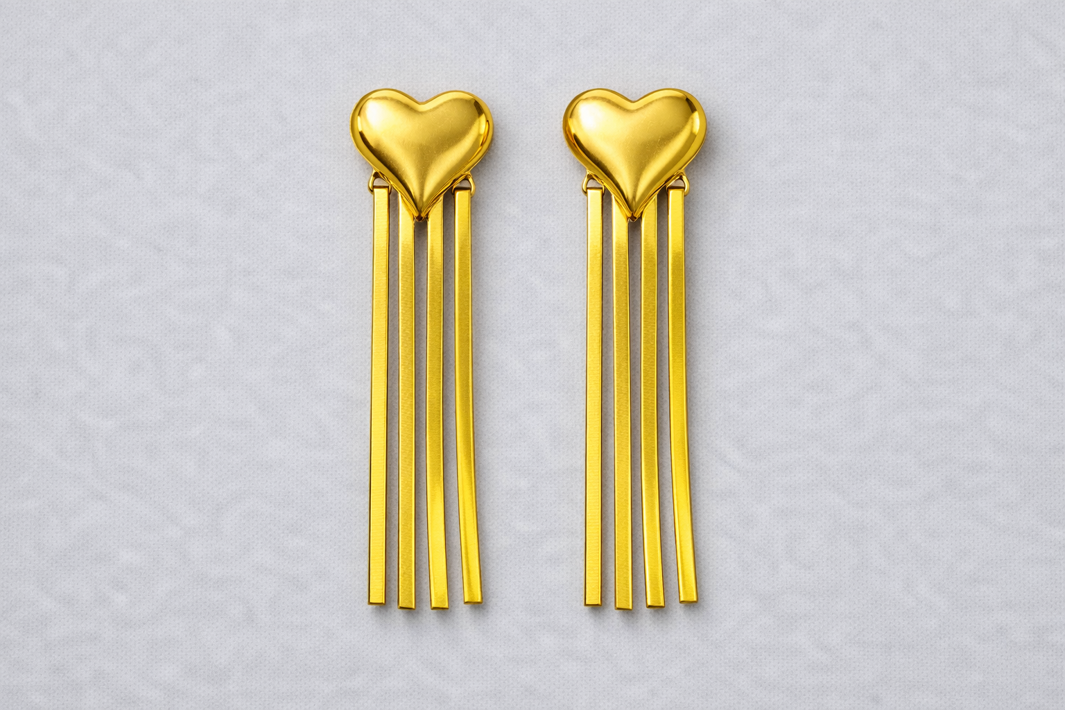 Golden Heart Cascade Earring