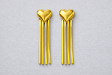 Golden Heart Cascade Earring