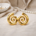 Golden Swirl Elegance Studs