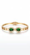 Emerald Elegance Gold Bangle