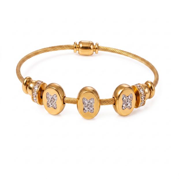 Butterfly Whisper Gold Bangle