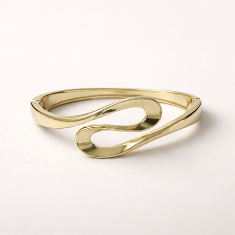Gold Nail Head Hinged Bangle Bracelet