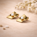 Gold Toned Triangular studs