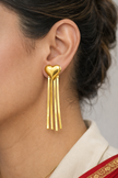 Golden Heart Cascade Earring