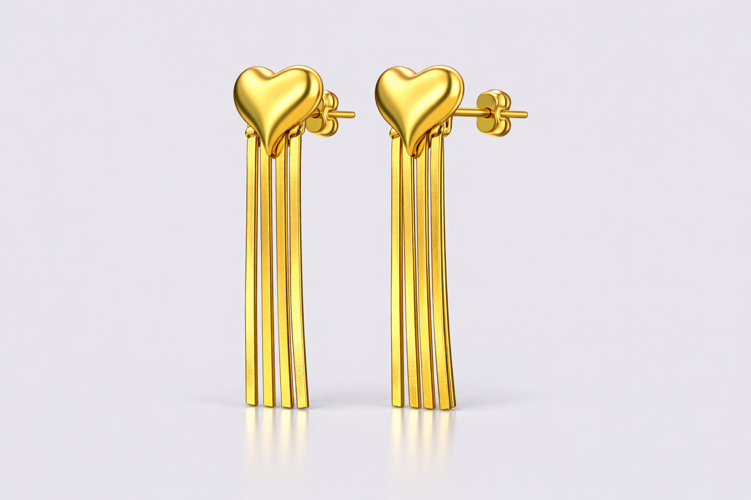 Golden Heart Cascade Earring