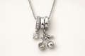 Silver Tone Cherry Pendant Necklace