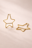 Star Shaped hoops With Crystal Bar Detail