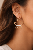 Star Shaped hoops With Crystal Bar Detail