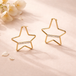 Star Shaped hoops With Crystal Bar Detail