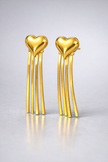 Golden Heart Cascade Earring