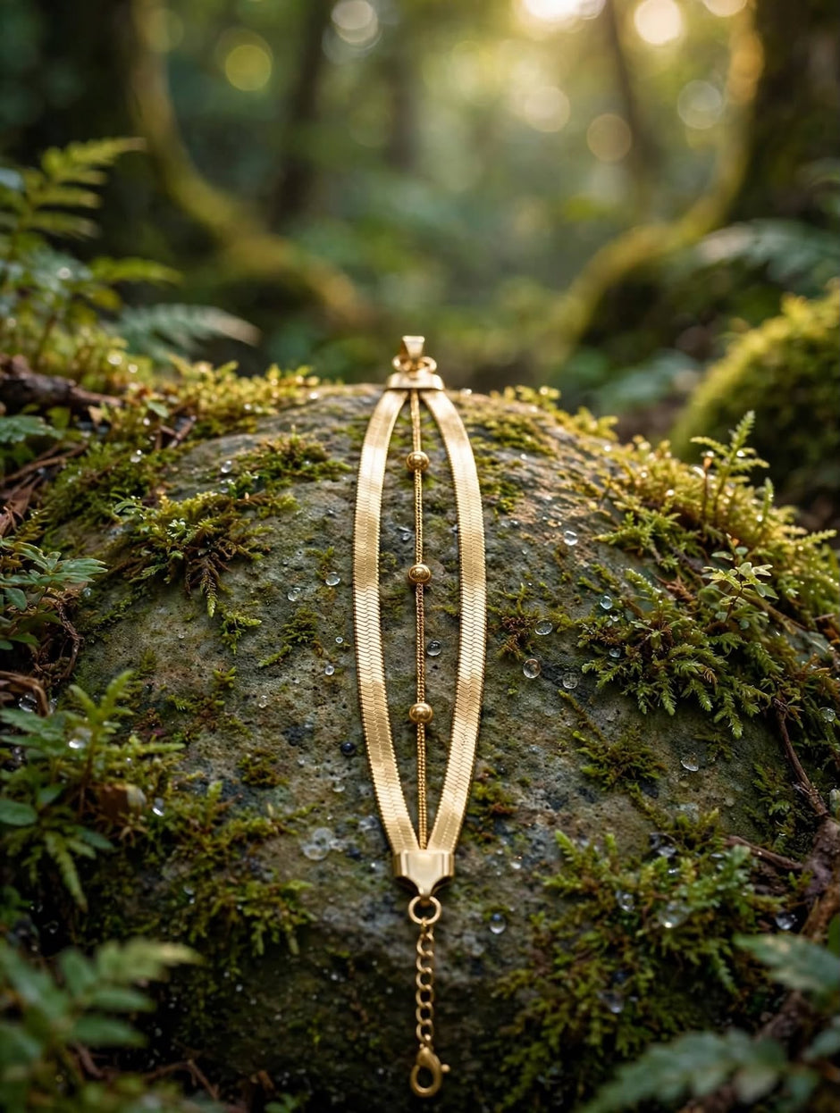 Aurora Dual‑Chain Gold Bracelet/Anklet