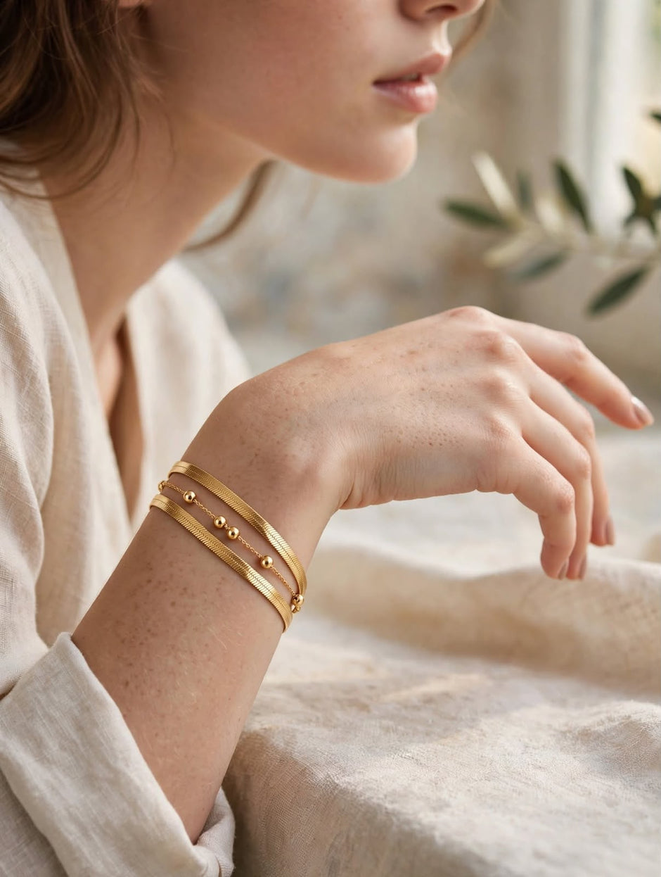 Aurora Dual‑Chain Gold Bracelet/Anklet