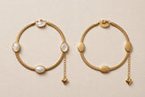 Serenity Pearl Charm Gold Bracelet
