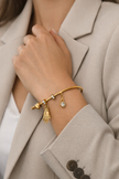 Grace Hand Charm Anti‑Tarnish Bangle