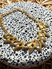 Golden Leaf Pearl Necklace
