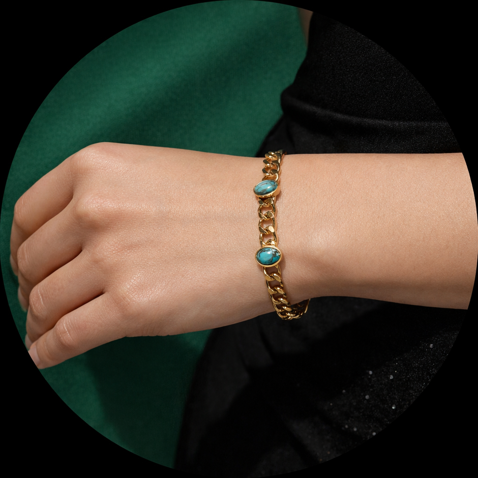 Azure Link Turquoise Chain Bracelet