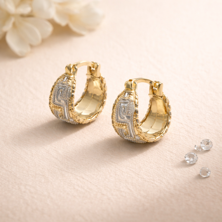Two Tone Nugget Hoops