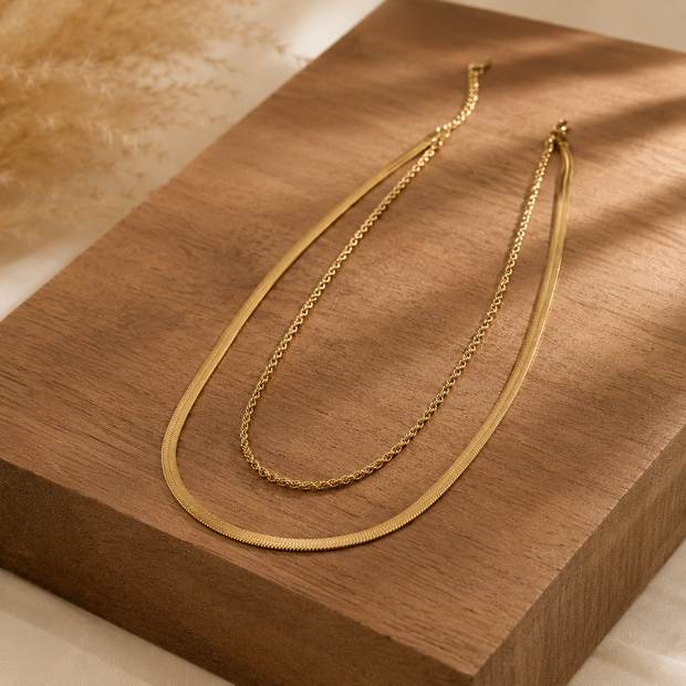 Dual Grace Layered Snake Chain Necklace