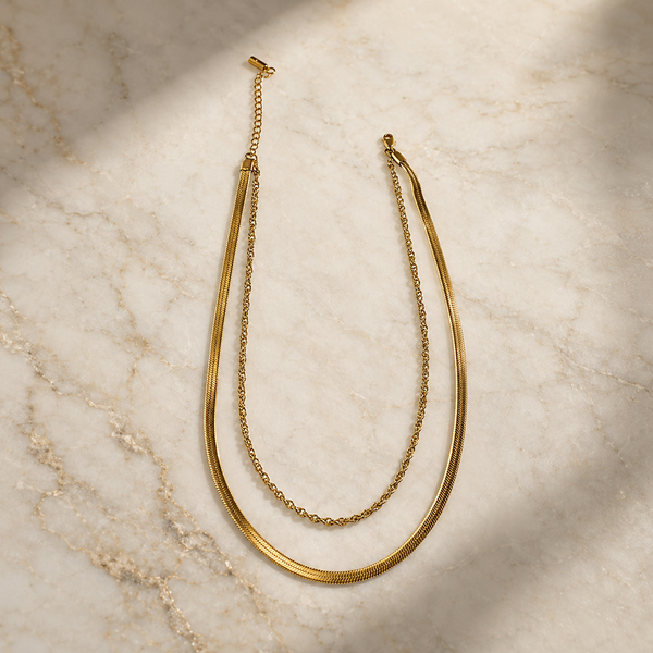 Dual Grace Layered Snake Chain Necklace