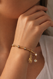 Grace Hand Charm Anti‑Tarnish Bangle
