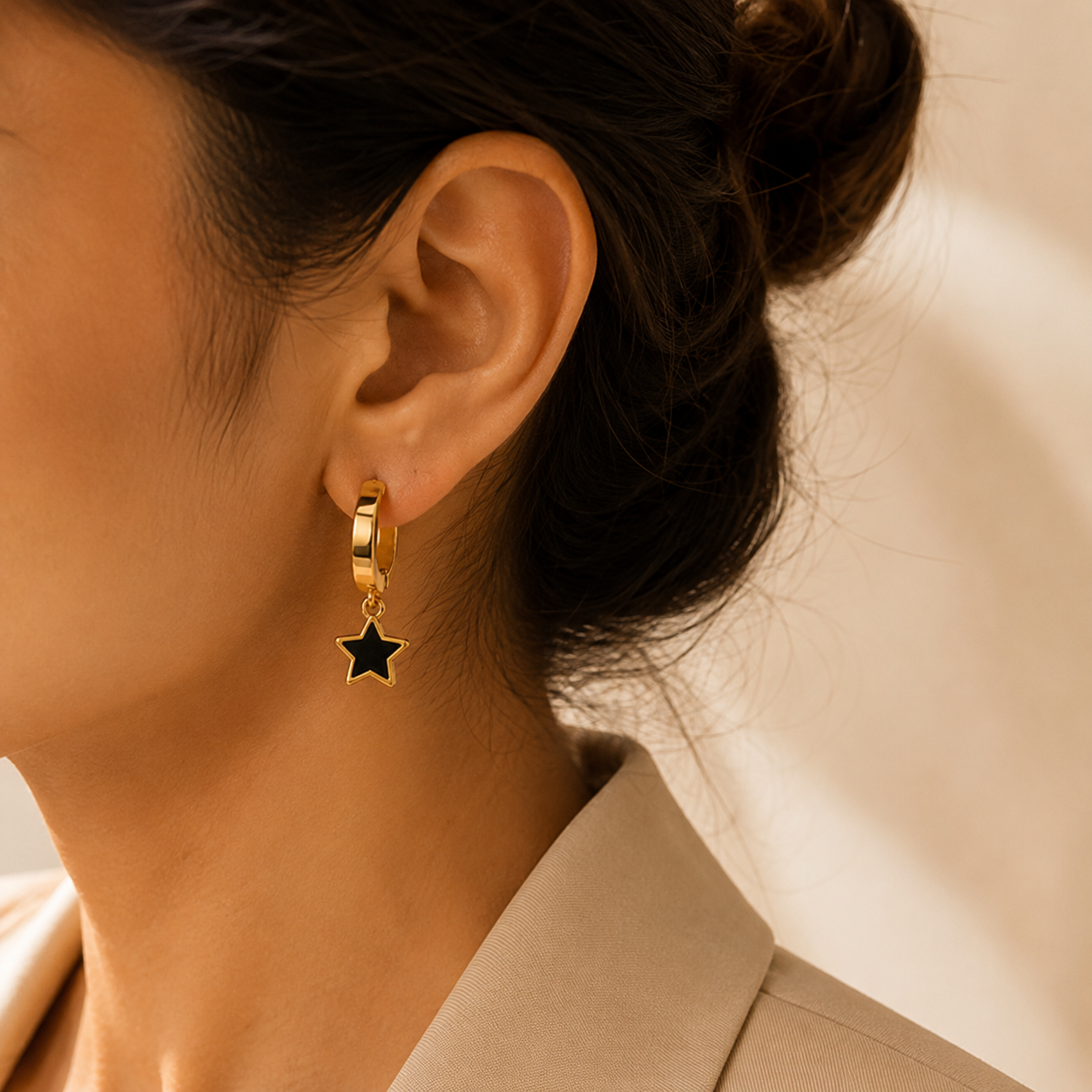 Zevrra Midnight Star Hoops Trio Ear rings set