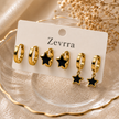 Zevrra Midnight Star Hoops Trio Ear rings set