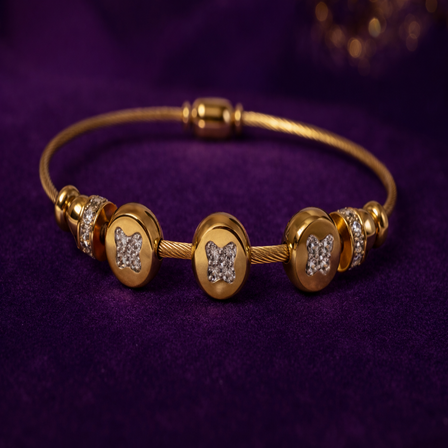 Butterfly Whisper Gold Bangle