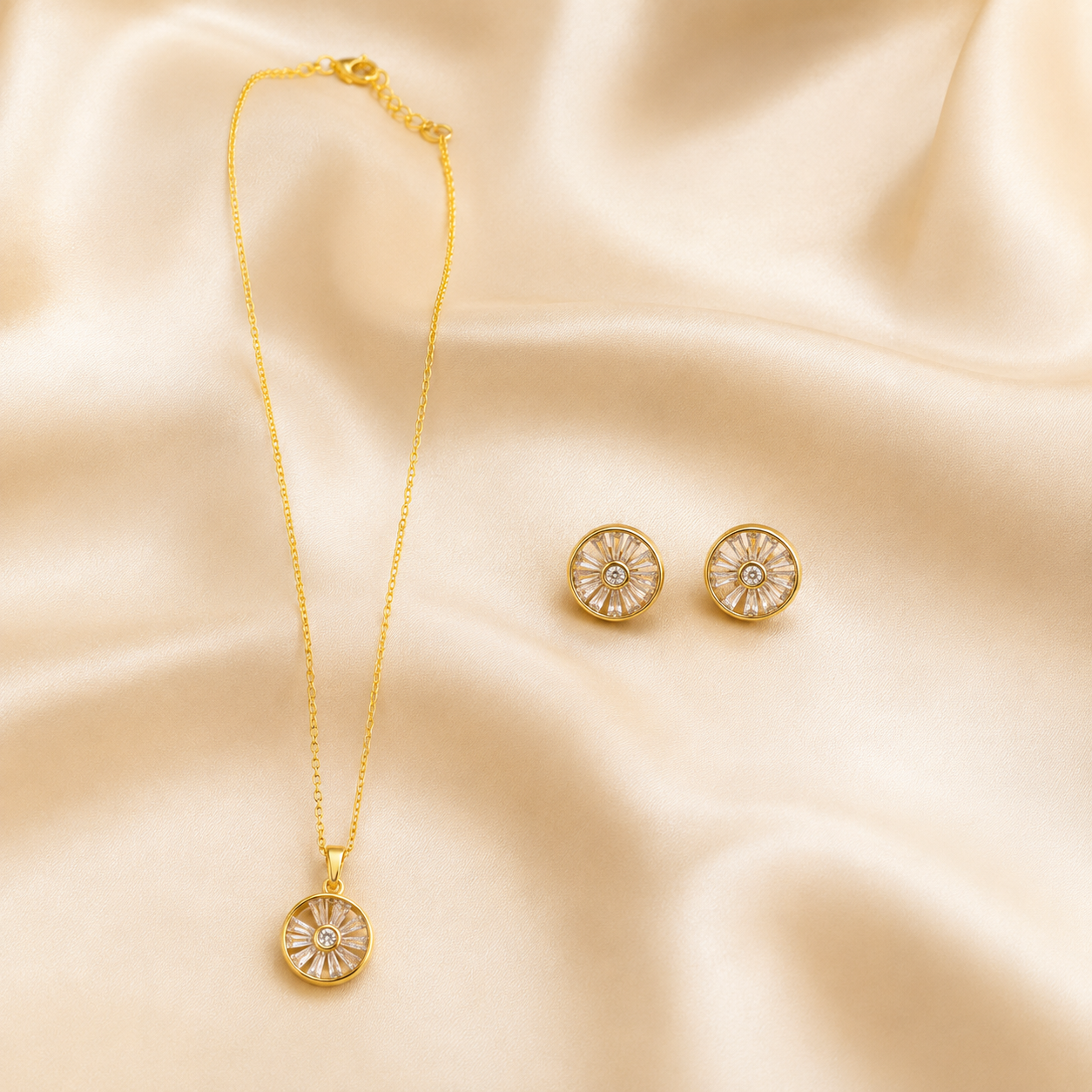 Glow Crystal Pendant and Earrings Set