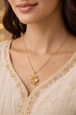 Fortune Bloom Gold chain and Crystal pendant