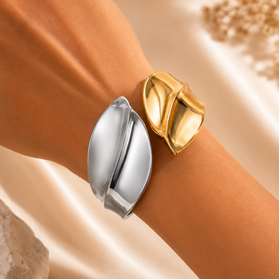Zevrra leaf Petal Cuff Bangle
