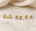 Golden Hearts Earring Trio