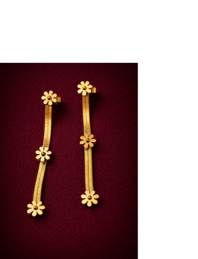 Golden Daisy Cascade Drop Earrings